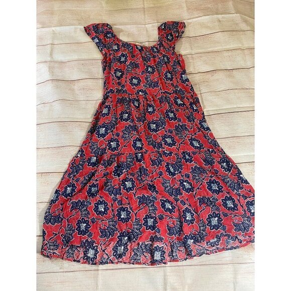 Knox Rose Women's Red Floral Bohemian Maxi Dress - Large - Picture 8 of 10